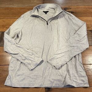 Banana Republic Light Gray Luxe Touch Performance Quarter-Zip Pullover Size XL